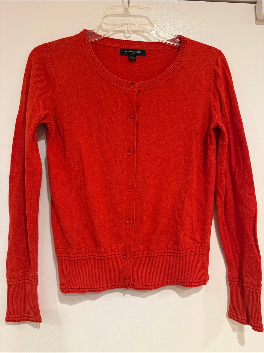 Banana Republic Dark Orange Long-Sleeve Button Cardigan